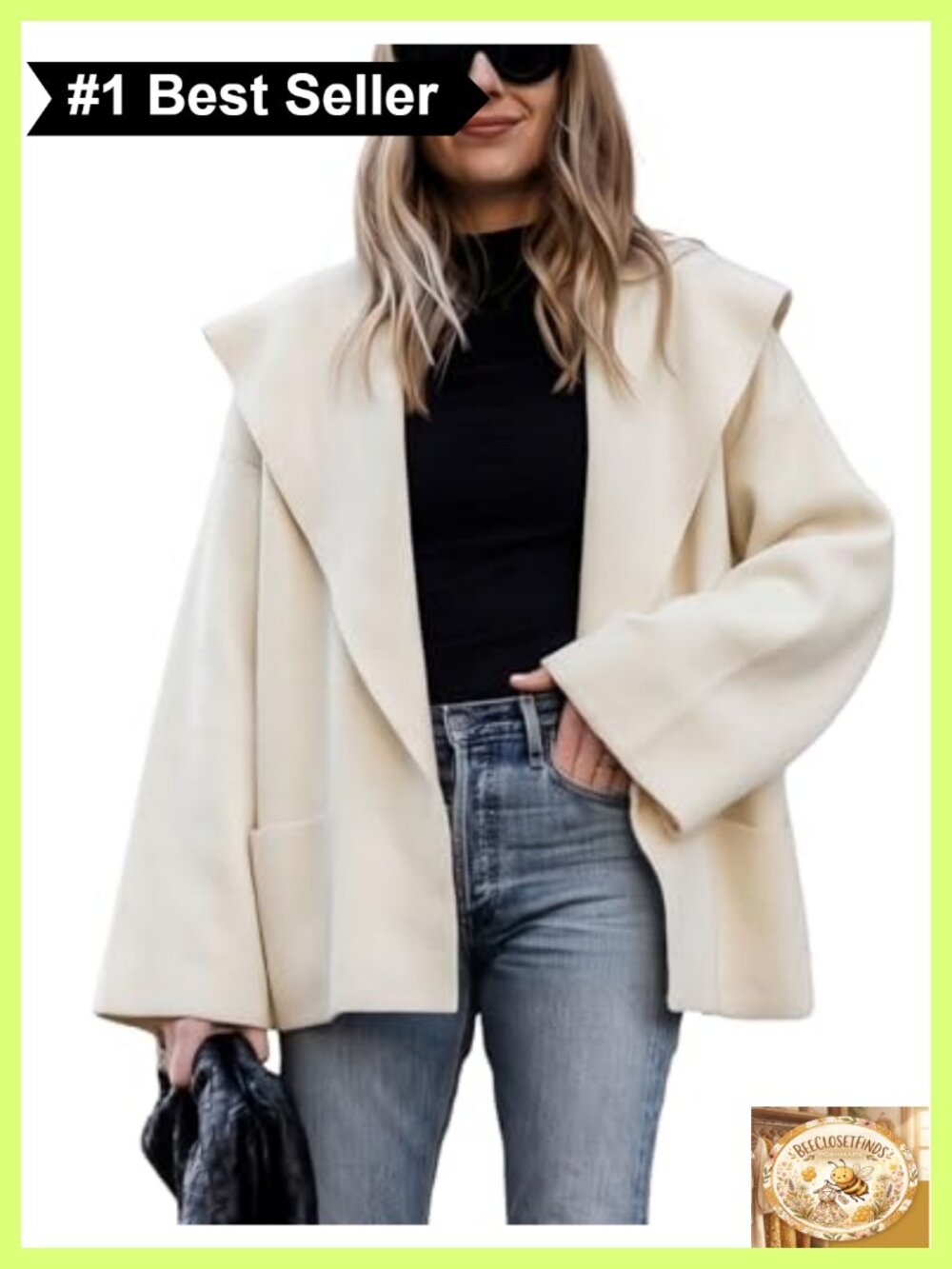 Women's Shawl Collar Oversized Cropped Cardigan Soft Knit Open Front Sweater